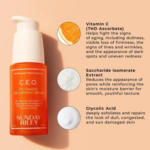 商品Sunday Riley|Sunday Riley C.E.O. 15% Vitamin C Brightening Serum 1 fl. oz,价格¥691,第5张图片详细描述