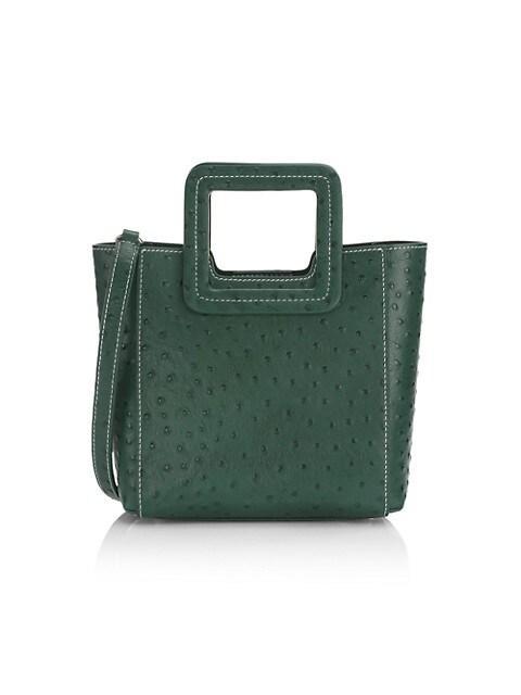 商品Staud|Mini Shirley Ostritch-Embossed Leather Tote,价格¥1411,第3张图片详细描述