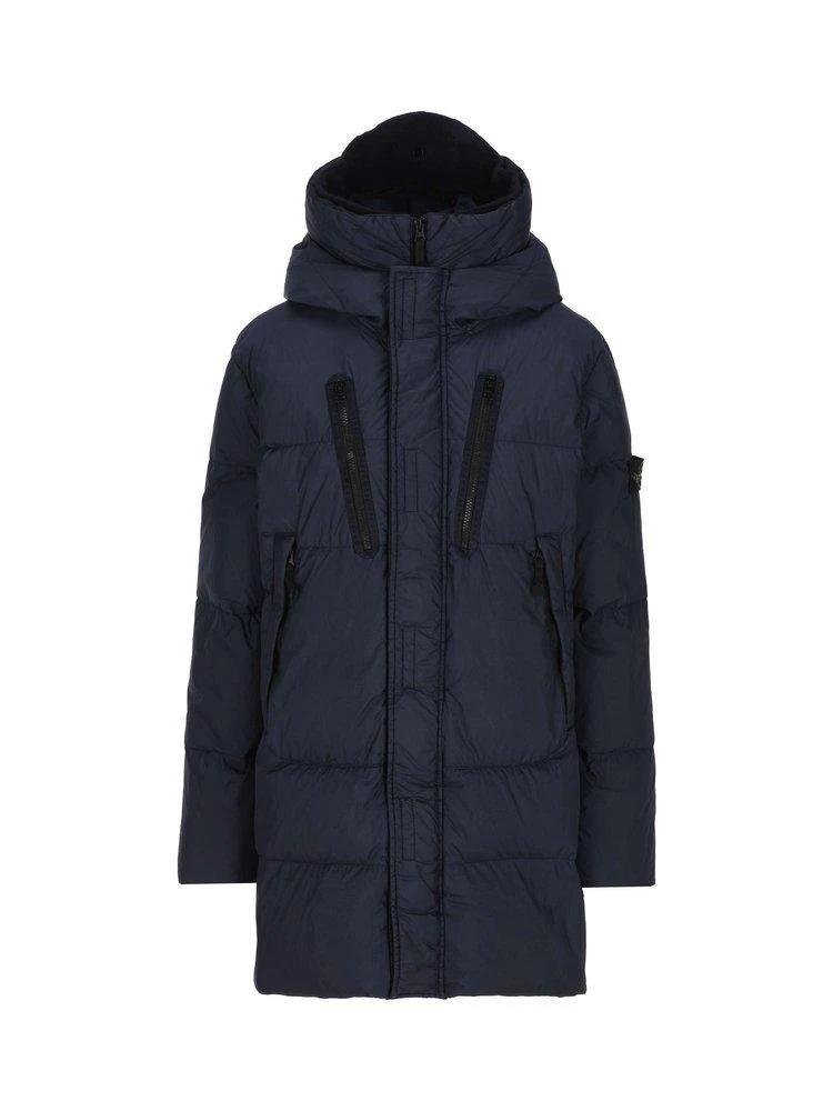 商品Stone Island Junior|Stone Island Junior Zipped Hooded Padded Jacket,价格¥2185,第1张图片