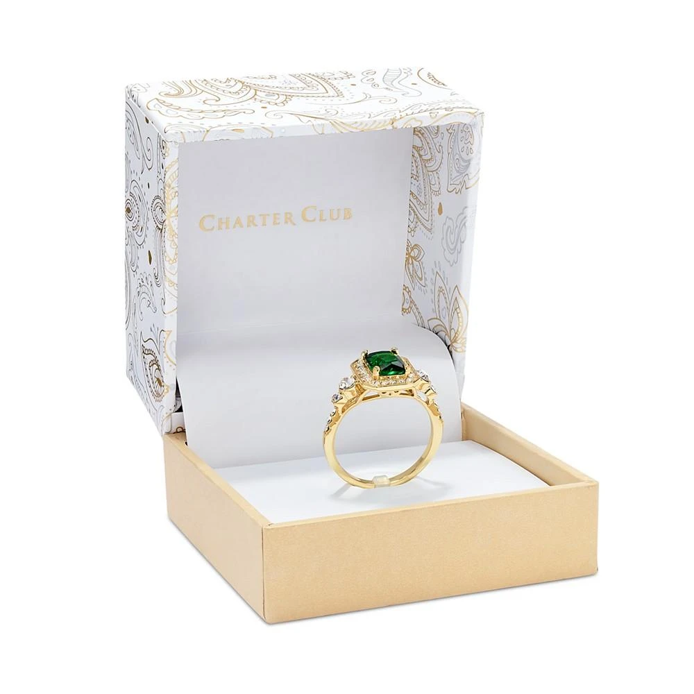 商品Charter Club|Gold Plate Crystal & Stone Square Halo Ring, Created for Macy's,价格¥89,第3张图片详细描述