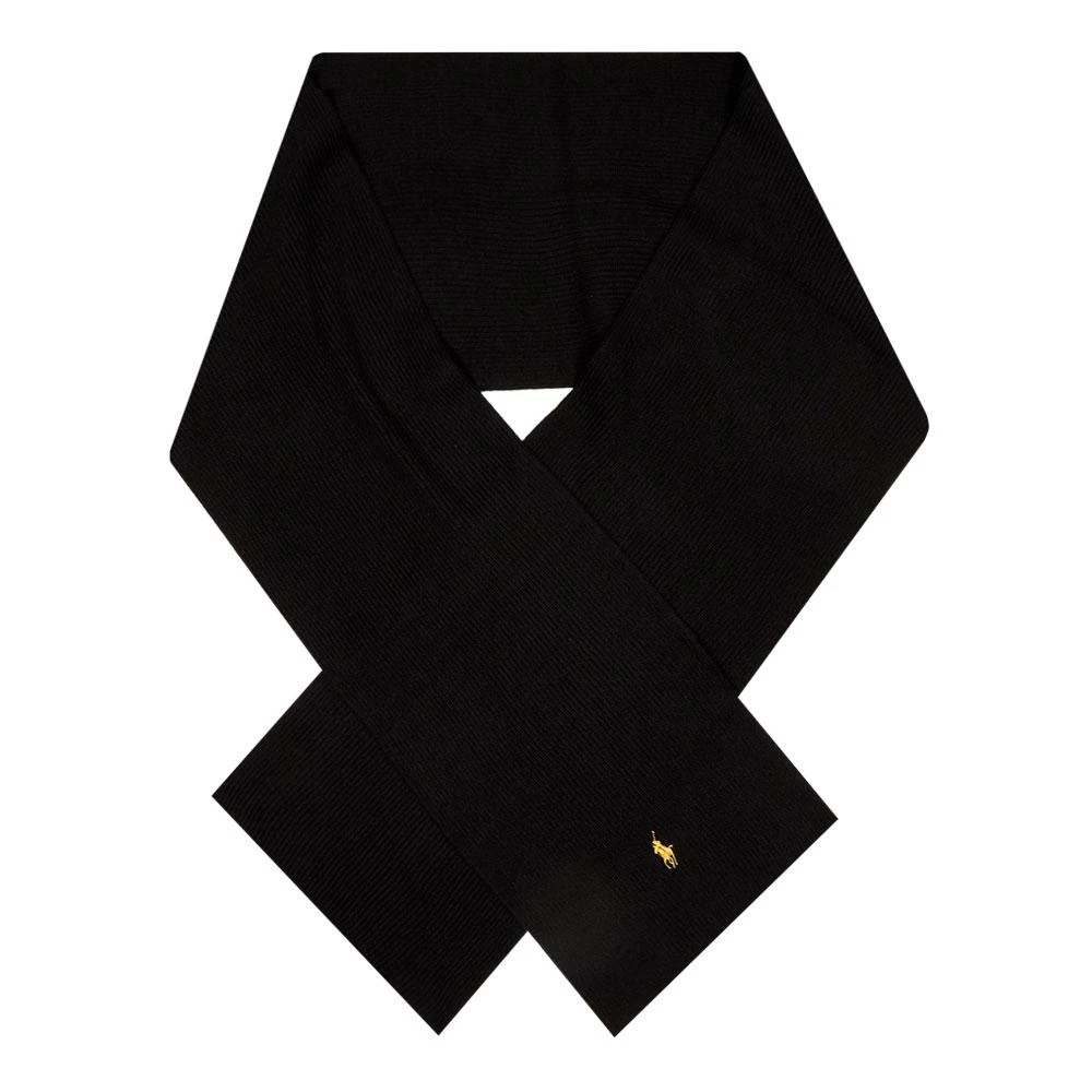 商品Ralph Lauren|Polo Ralph Lauren Logo Scarf - Black / Gold,价格¥404,第1张图片