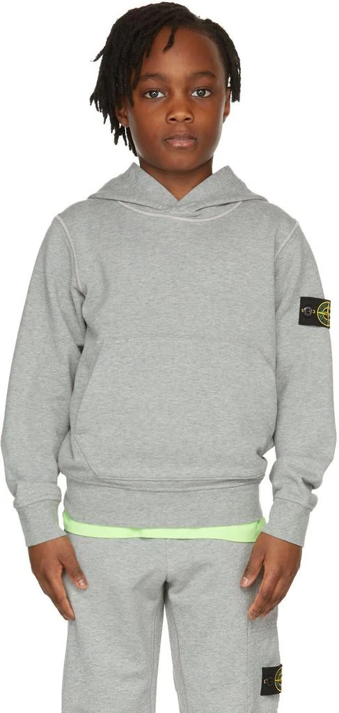 商品Stone Island Junior|Kids Grey Classic Hoodie,价格¥562,第2张图片详细描述