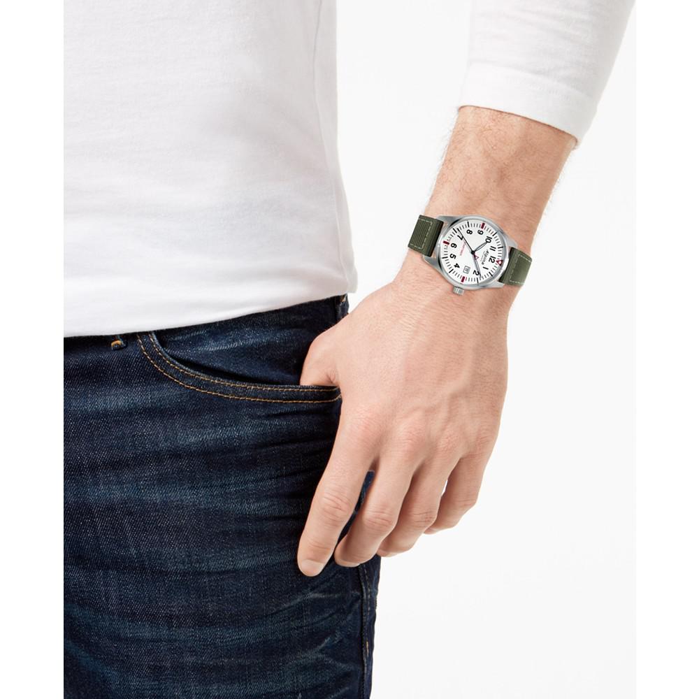 Men's Swiss Startimer Pilot Green Nylon Strap Watch 42mm商品第5张图片规格展示