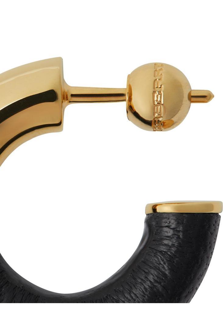商品Burberry|Leather-wrapped gold-plated hoop earrings,价格¥2359,第4张图片详细描述