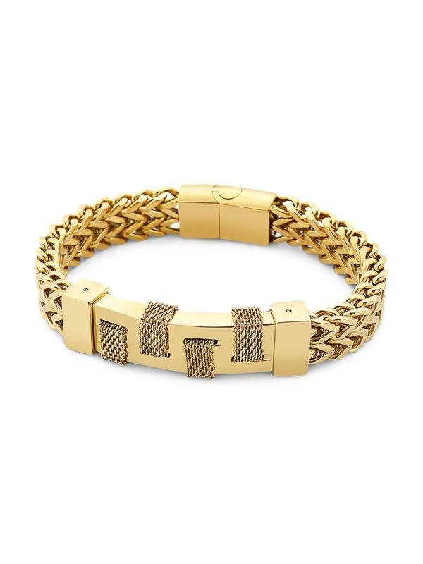 商品Eye Candy LA|Theo Goldtone Titanium Double Row Chain Bracelet,价格¥383,第1张图片