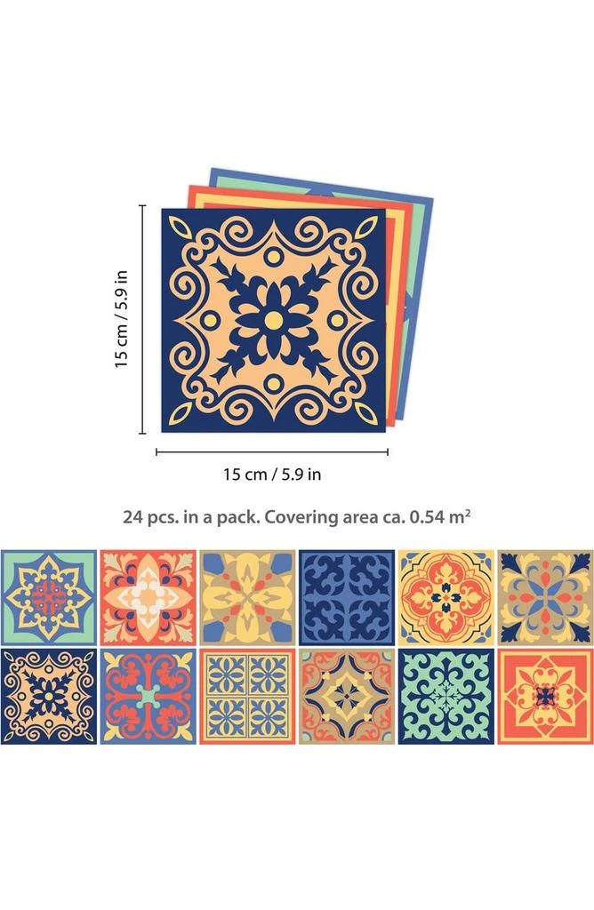 商品WALPLUS|Mara Colorful Peel and Stick Tiles - Pack of 4,价格¥264,第3张图片详细描述