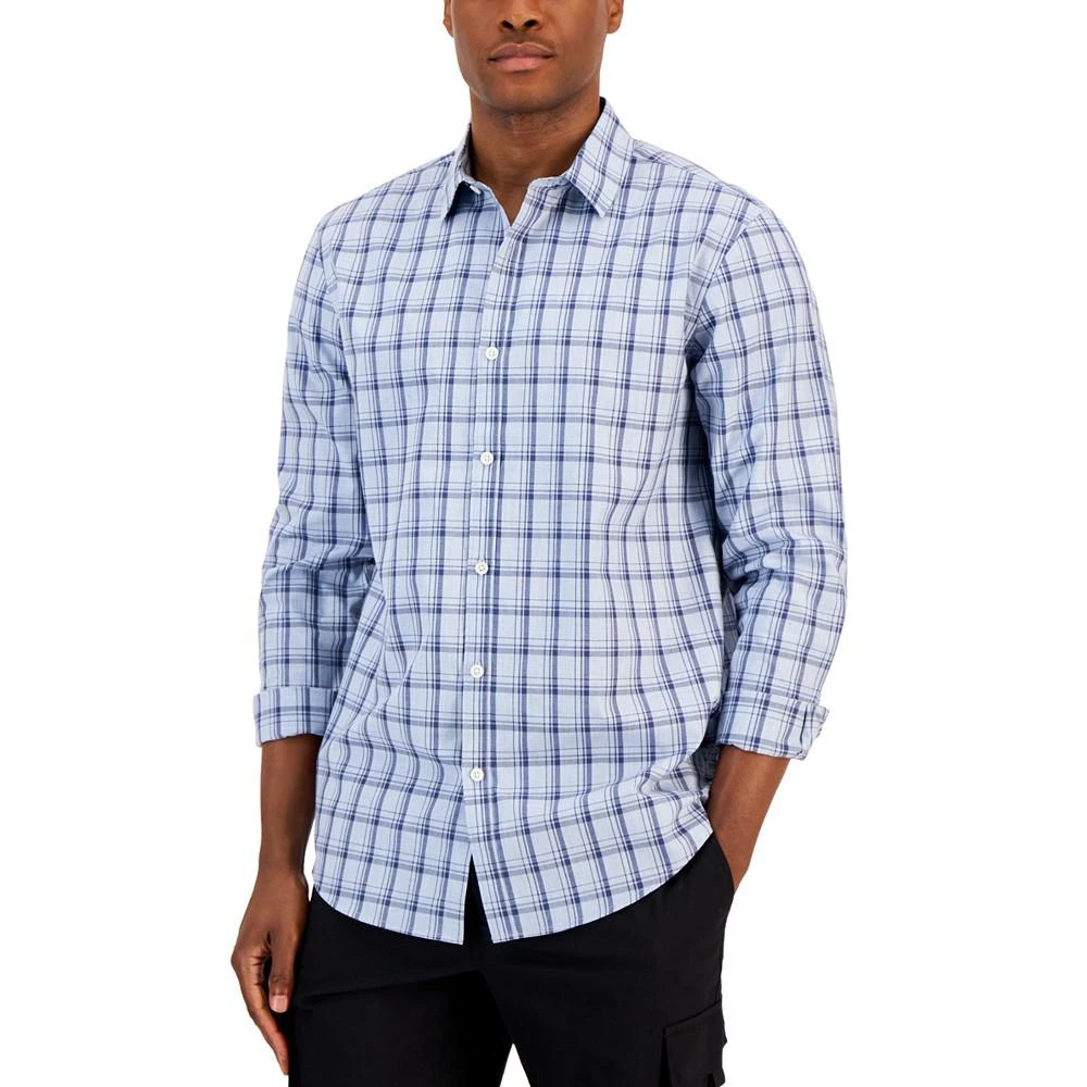 商品Alfani|Men's Caro Classic-Fit Long-Sleeve Plaid Print Shirt, Created for Macy's,价格¥69,第1张图片