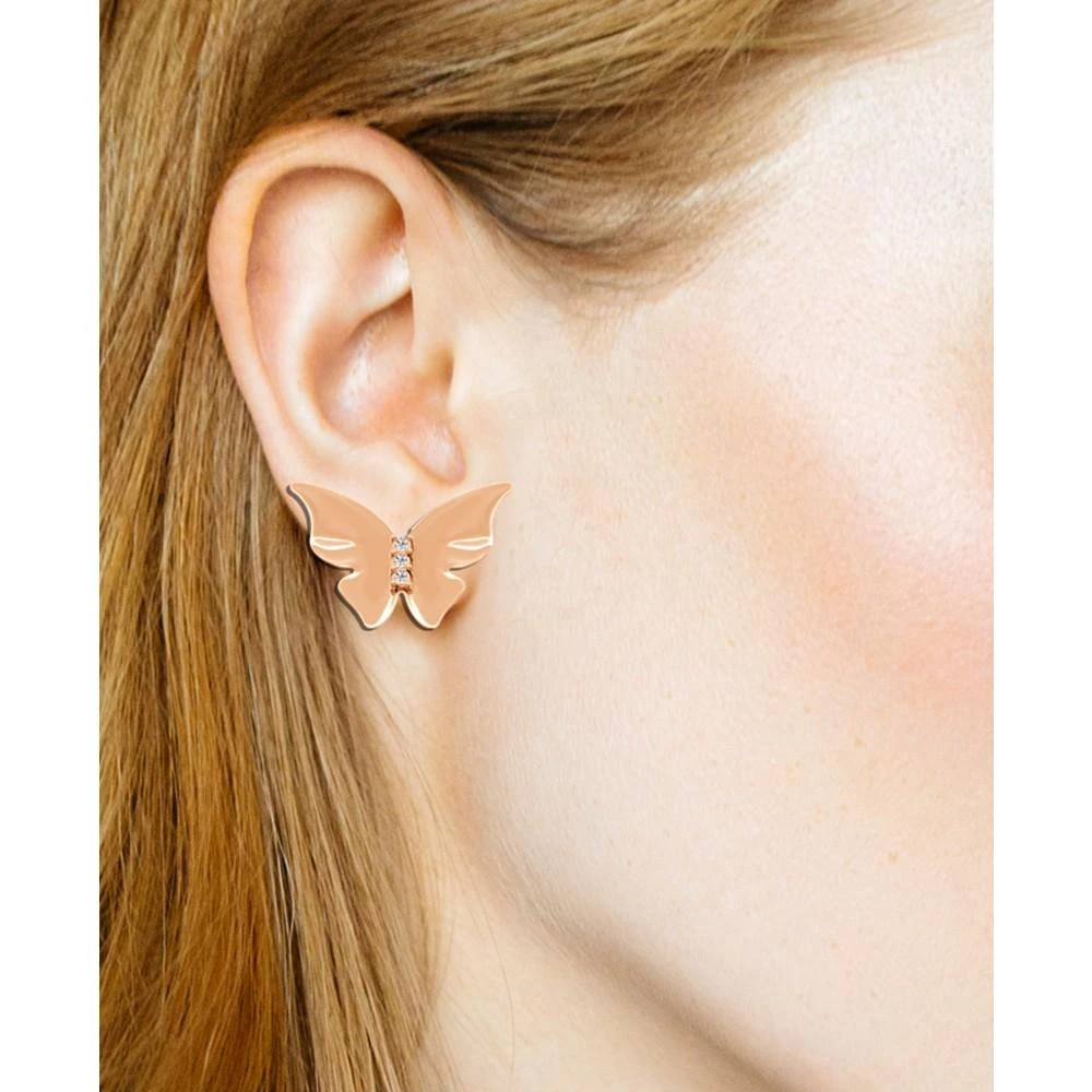 商品Essentials|And Now This Crystal Butterfly  Stud Earring in Silver Plate, Gold Plate or Rose Gold Plate,价格¥122,第3张图片详细描述