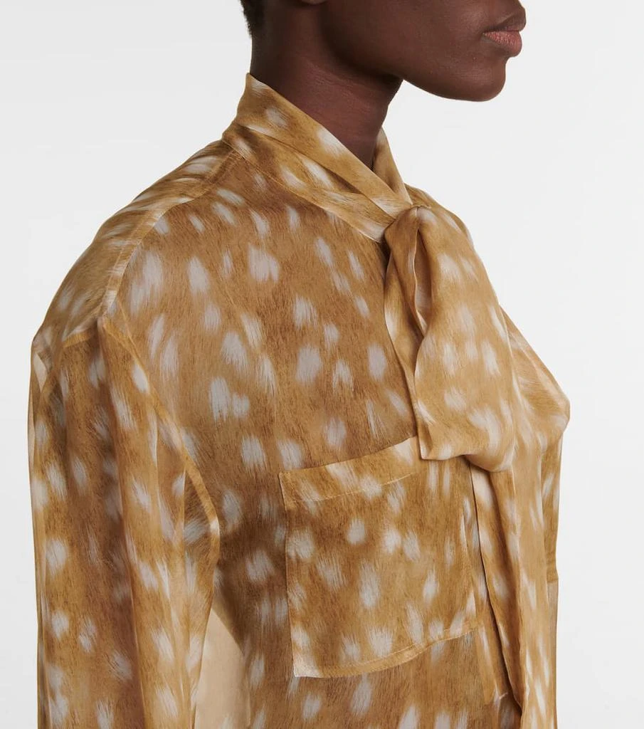 商品Burberry|颈部系带印花真丝女式上衣,价格¥14704,第4张图片详细描述