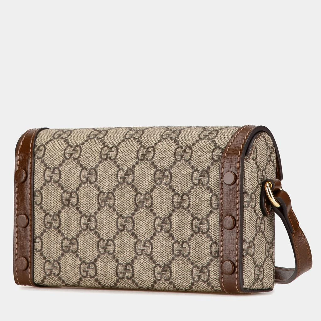 商品[二手商品] Gucci|Gucci Brown GG Supreme Canvas Mini Horsebit 1955 Crossbody Bag,价格¥12105,第2张图片详细描述
