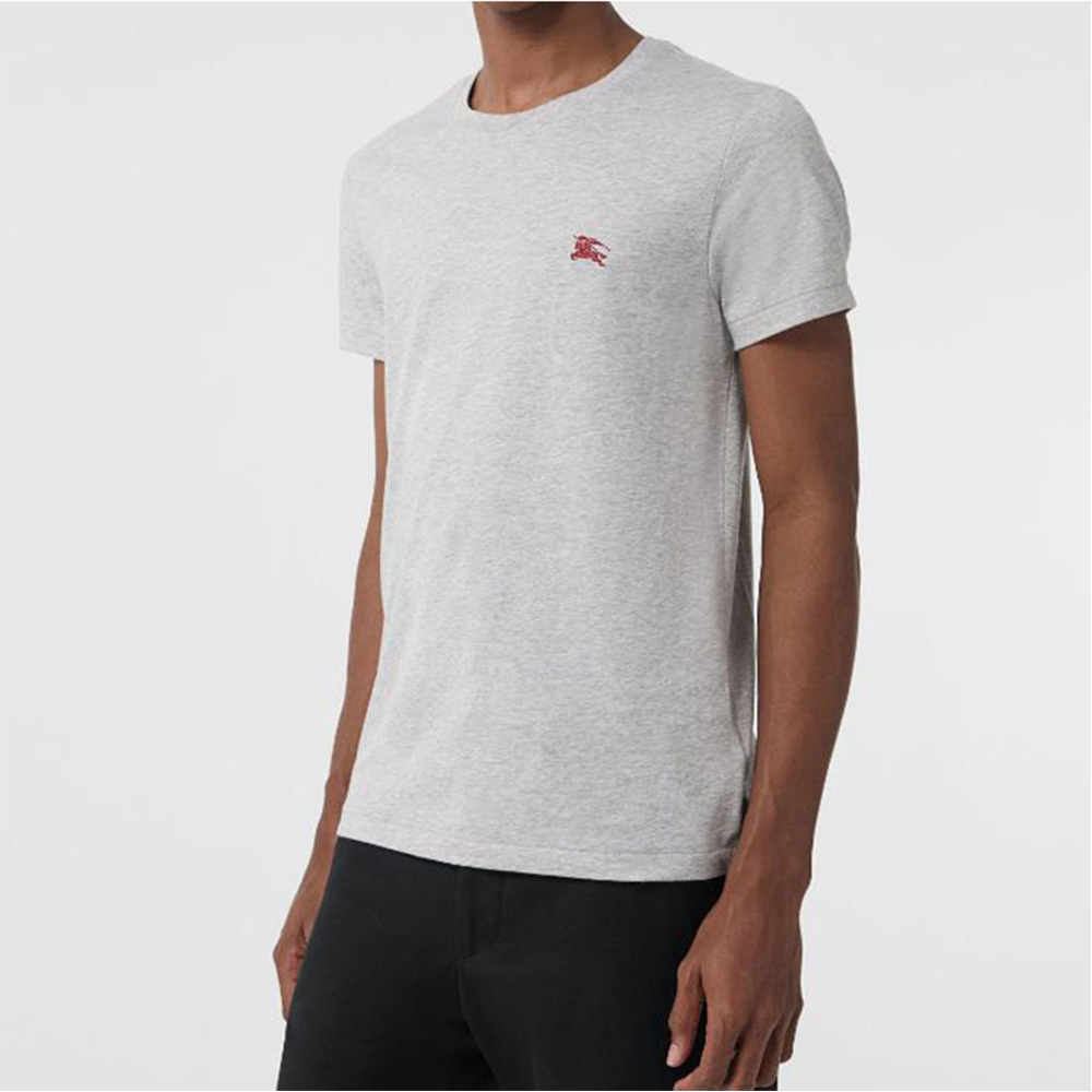 BURBERRY 男士灰色棉质时尚简约圆领短袖T恤 8027741商品第3张图片规格展示