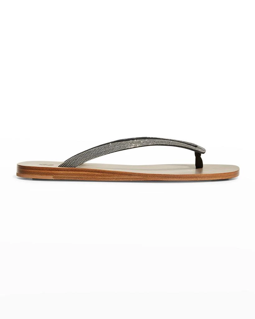 商品Brunello Cucinelli|Monili Leather Thong Sandals,价格¥5695,第1张图片