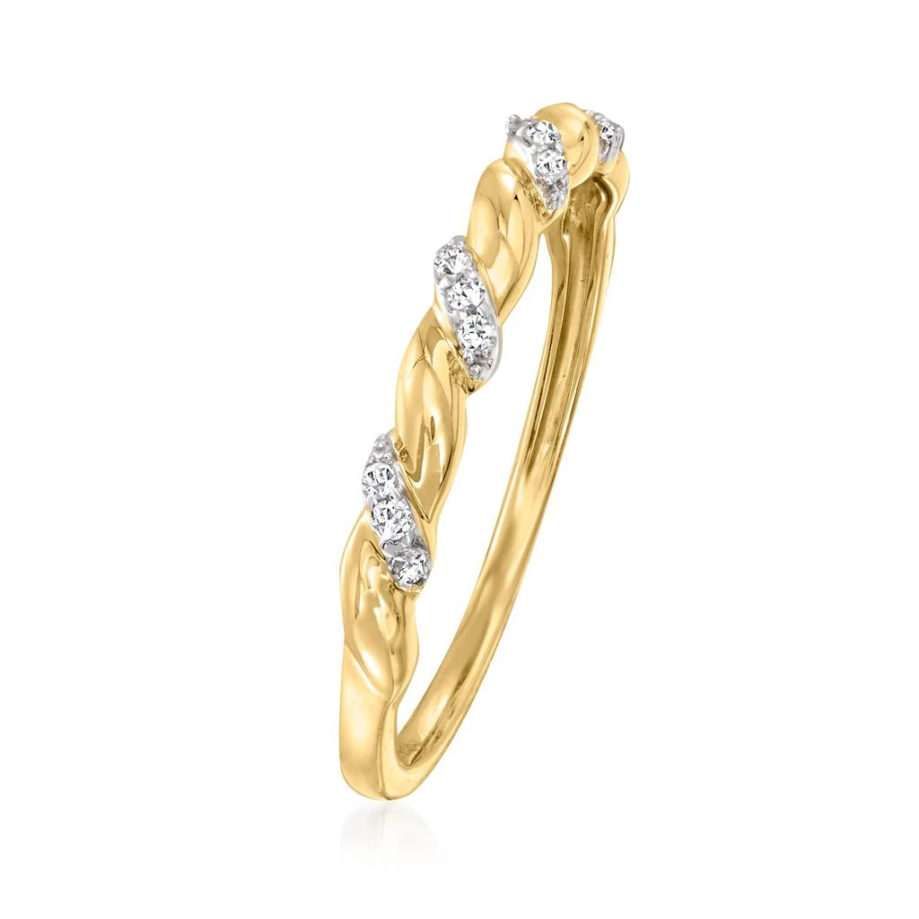 商品Ross-Simons|Ross-Simons Diamond-Accented Twisted Ring in 14kt Yellow Gold,价格¥2255,第3张图片详细描述