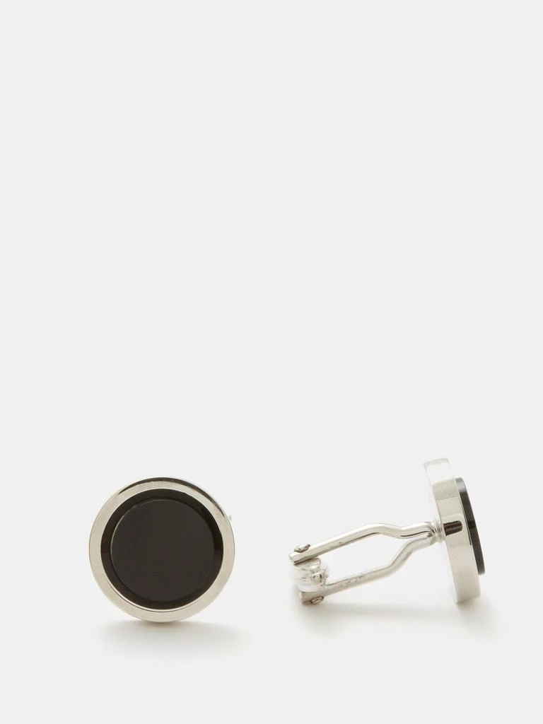 商品Lanvin|Onyx and platinum-plated cufflinks,价格¥1309,第1张图片