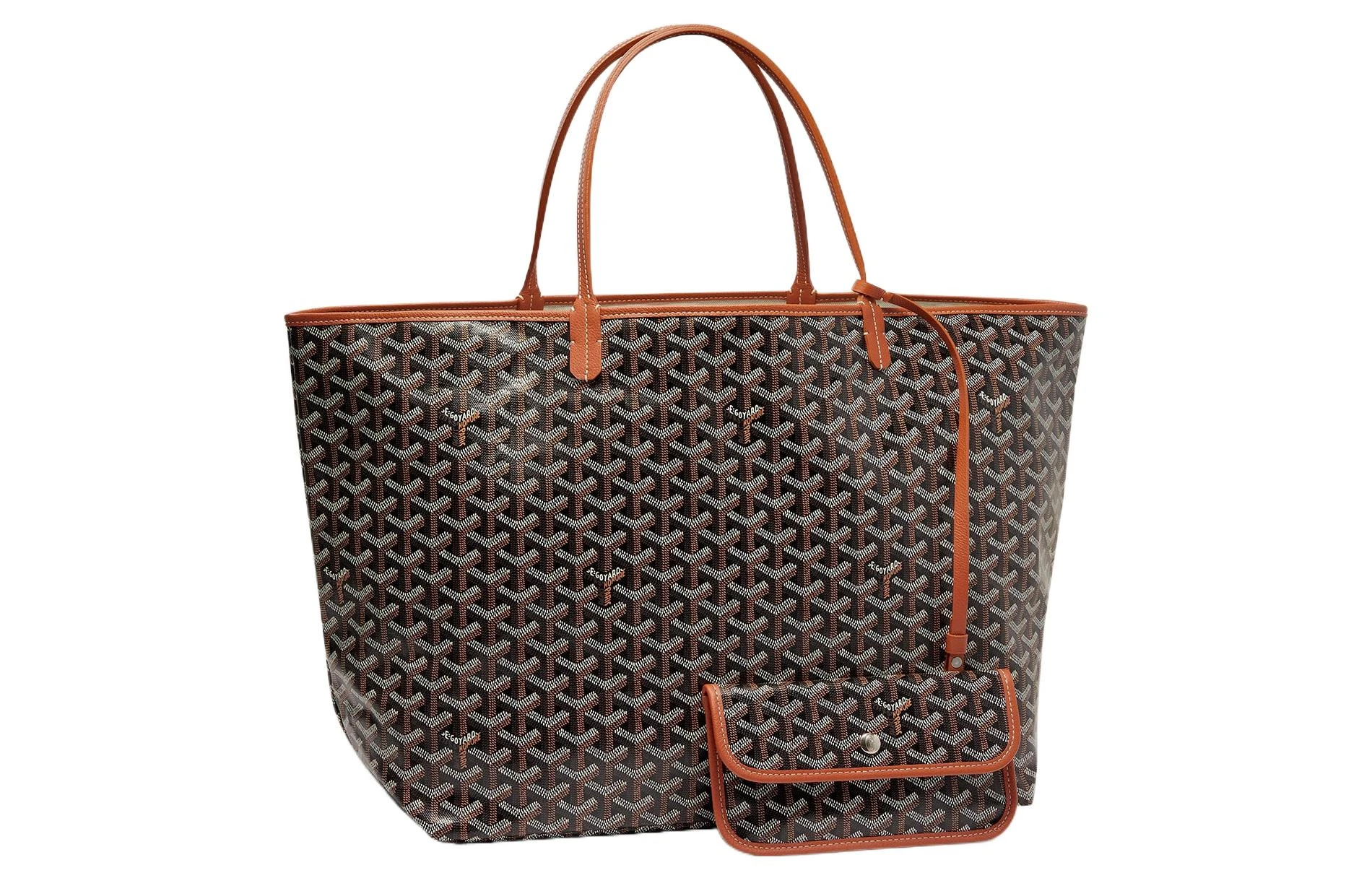 商品[国内直发] Goyard|戈雅 Saint Louis Y字老花满印皮革手柄 帆布棉麻牛皮 子母包托特包 单肩包手提包 大号 男女同款情侣款 11色可选,价格¥15816,第9张图片详细描述