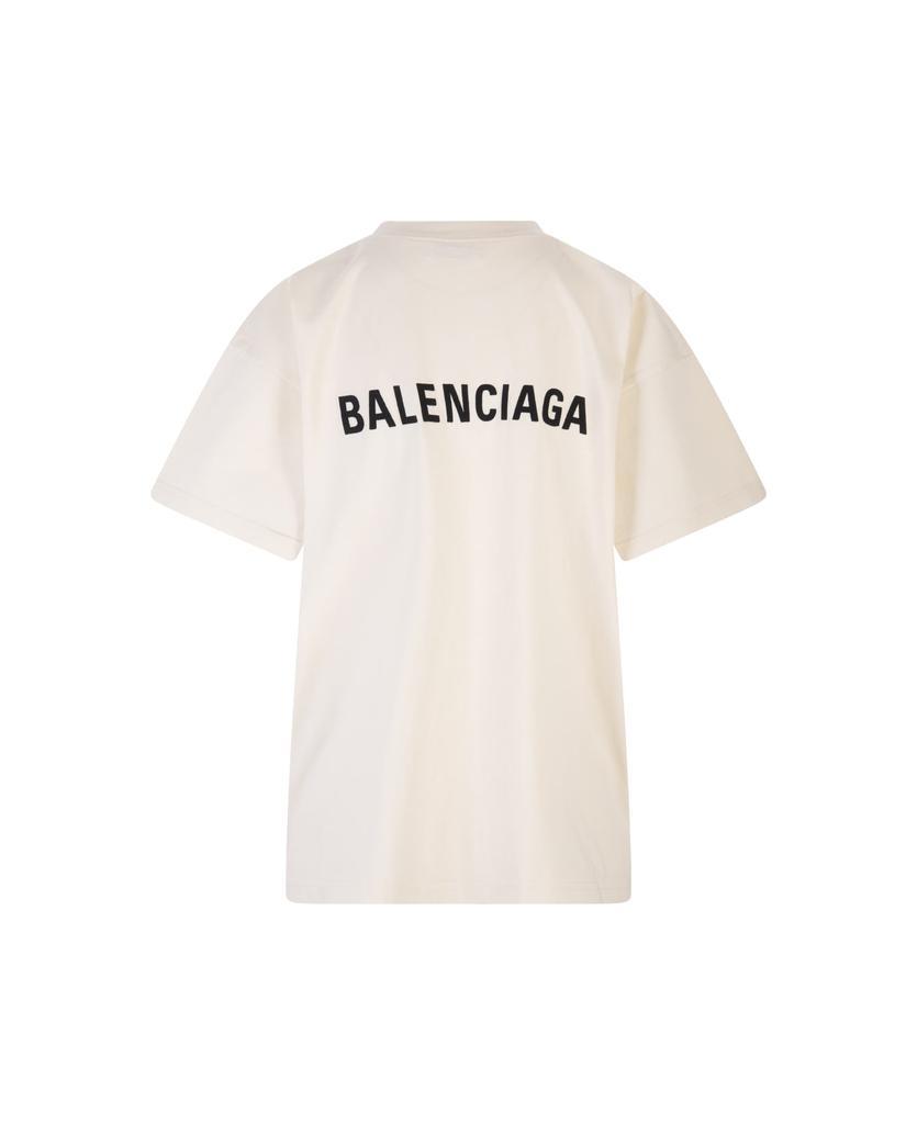 商品Balenciaga|Woman Beige Large Fit T-shirt,价格¥3595,第4张图片详细描述