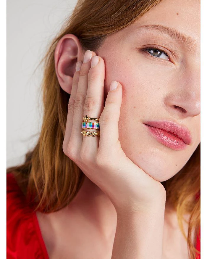商品Kate Spade|Heritage Spade Flower Stacked Ring Set,价格¥516,第2张图片详细描述