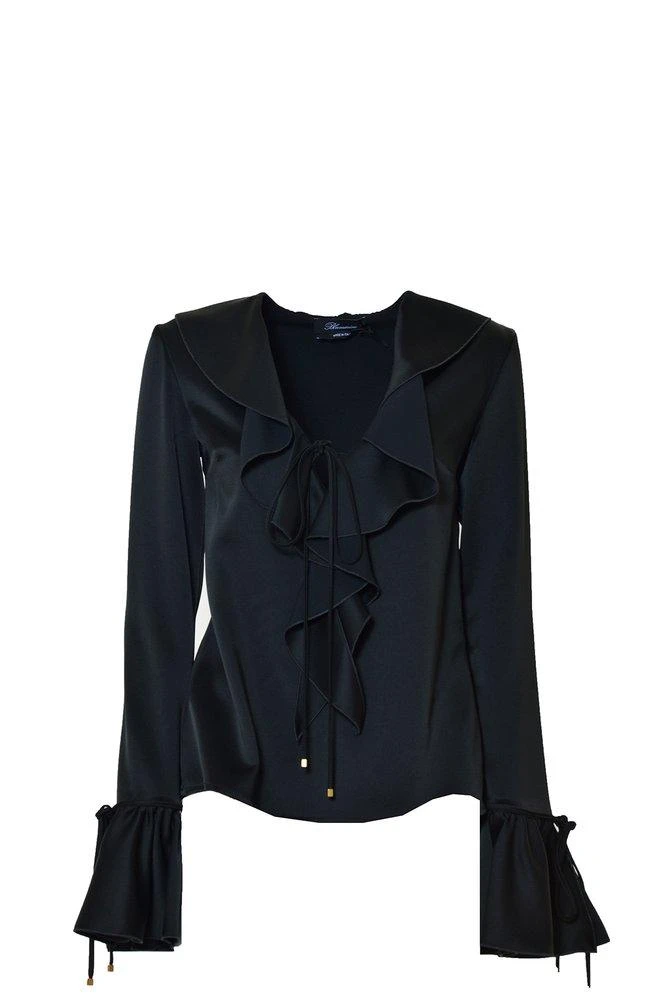 商品BLUMARINE|Blumarine Ruffle Trimmed Bell Sleeve Blouse,价格¥2405,第1张图片