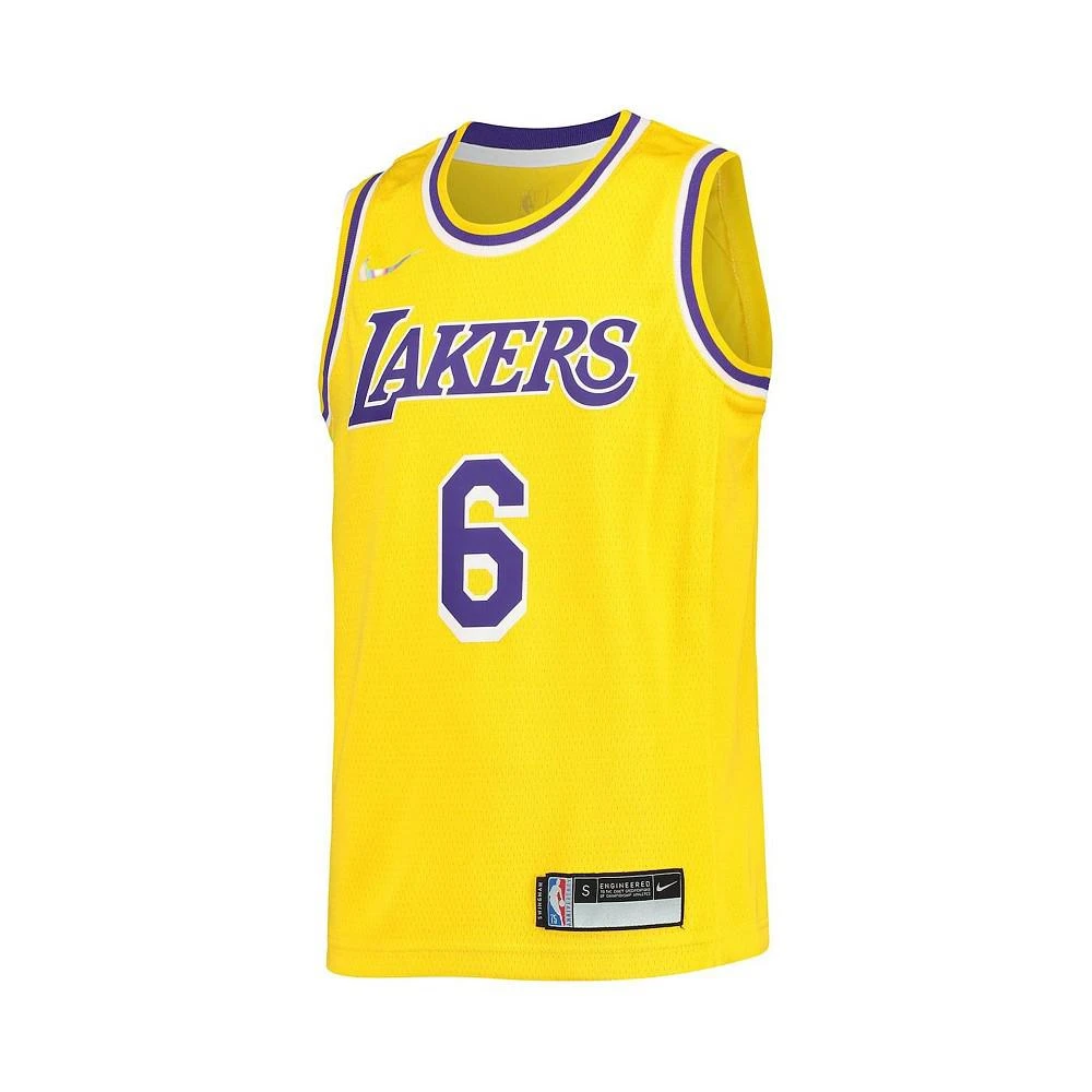 商品NIKE|Youth Boys Lebron James Gold Los Angeles Lakers 2021/22 Diamond Swingman Jersey - Icon Edition,价格¥593,第3张图片详细描述