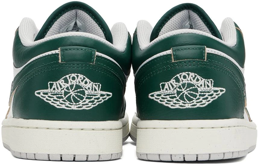 商品Jordan|White & Green Air Jordan 1 Low SE Sneakers,价格¥859,第2张图片详细描述