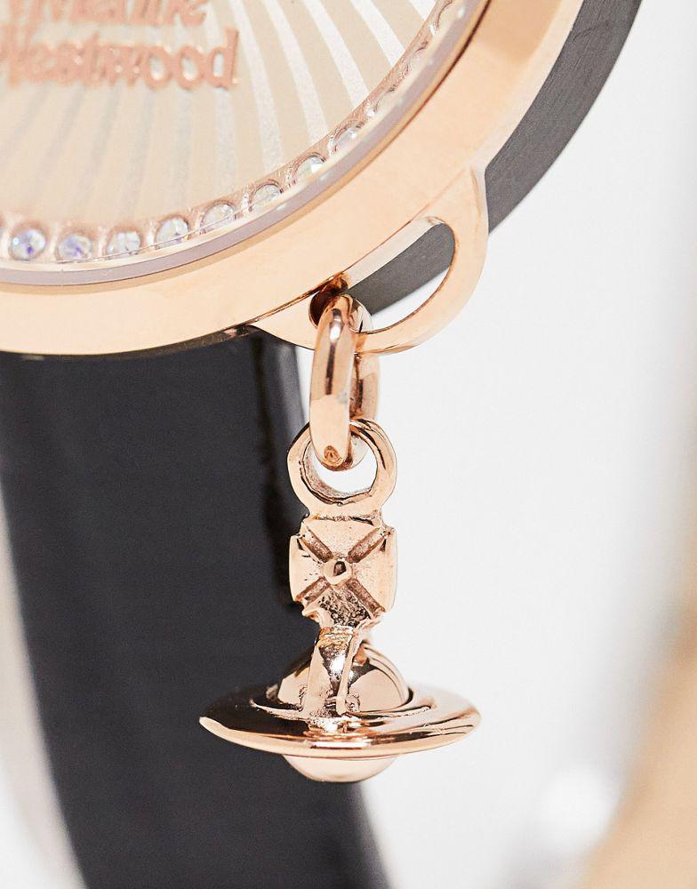 商品Vivienne Westwood|Vivienne Westwood Bow watch with orb charm in black and gold,价格¥1395,第4张图片详细描述