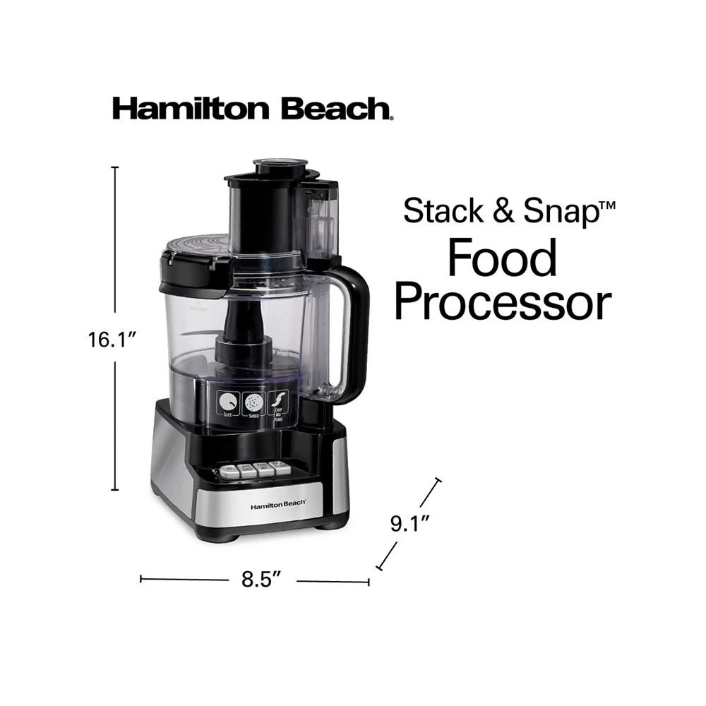 商品Hamilton Beach|12 Cup Stack & Snap Food Processor,价格¥807,第3张图片详细描述