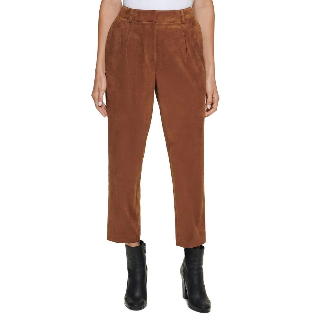 商品Calvin Klein|Calvin Klein Womens Faux Suede High Rise Cropped Pants,价格¥68,第1张图片