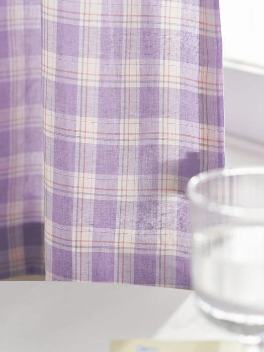 商品DECOVIEW|[Violet] Joy_Checkered Window Curtain,价格¥446,第2张图片详细描述