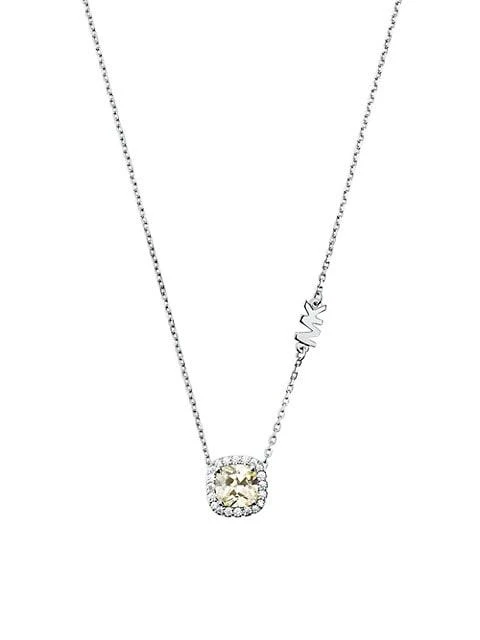 商品Michael Kors|Premium Sterling Silver & Cubic Zirconia Pendant Necklace,价格¥1120,第1张图片