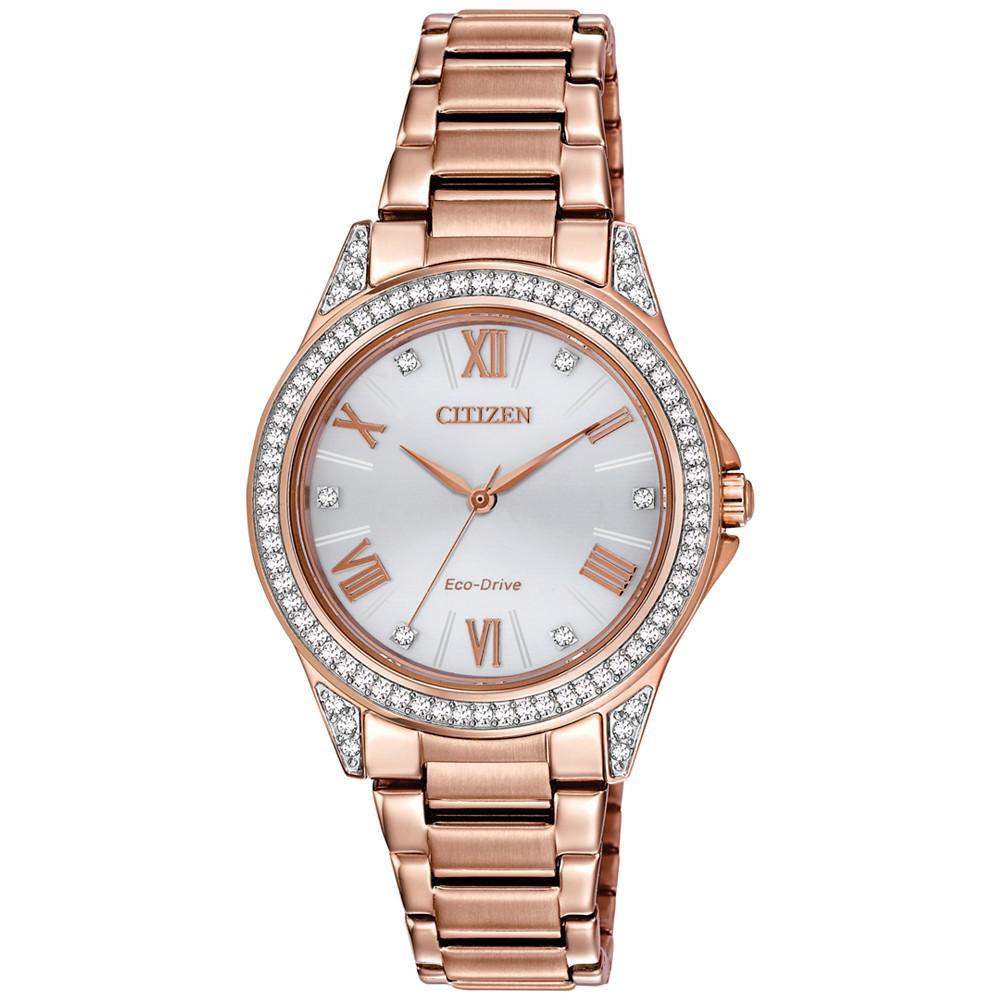 商品Citizen|Drive From Eco-Drive Women's Rose Gold-Tone Stainless Steel Bracelet Watch 34mm,价格¥1629,第1张图片