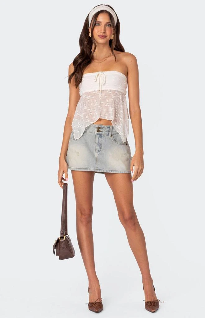 商品Edikted|Rumble Washed Denim Mini Skirt,价格¥390,第1张图片