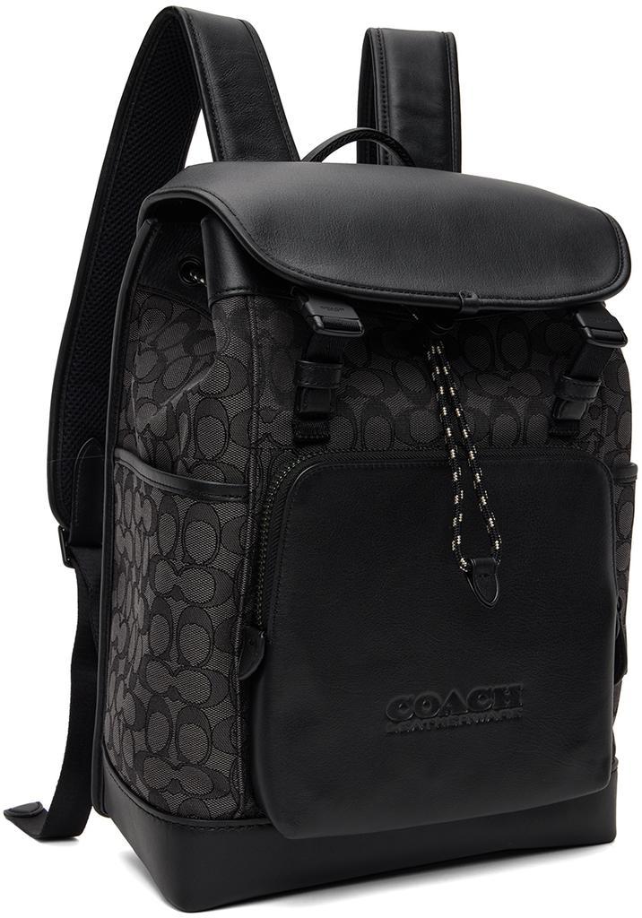 商品Coach|Black League Flap Backpack,价格¥4743,第4张图片详细描述