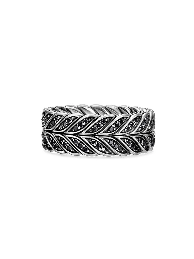 商品David Yurman|Chevron Pavé Band Ring in Sterling Silver,价格¥16242,第1张图片