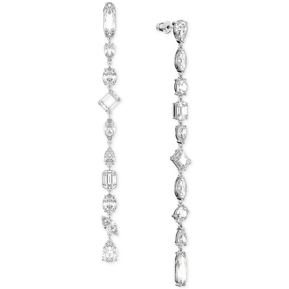 Silver-Tone Gema Crystal Linear Earrings商品第2张图片规格展示