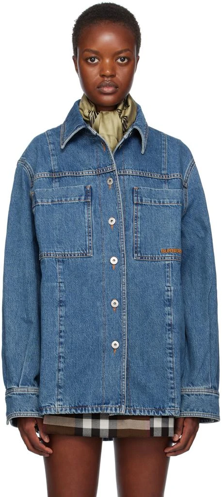 商品Burberry|蓝色刺绣牛仔衬衫,价格¥16671,第1张图片