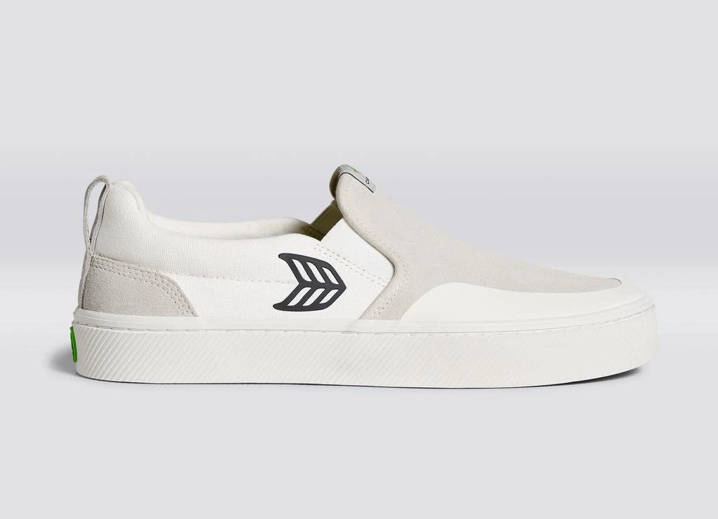 商品Cariuma|SLIP-ON PRO Off-White Canvas Vintage White Suede Black Logo Sneaker Men,价格¥708,第3张图片详细描述