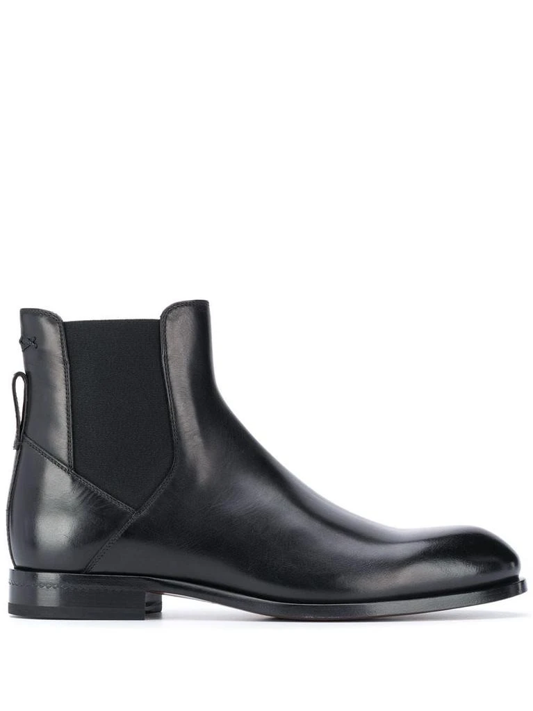 商品Zegna|Ermenegildo Zegna Mens Black Leather Ankle Boots,价格¥9698,第1张图片