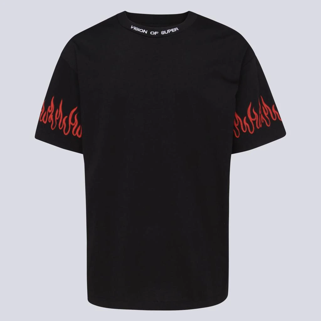 商品VISION OF SUPER|BLACK AND RED COTTON T-SHIRT,价格¥446,第1张图片