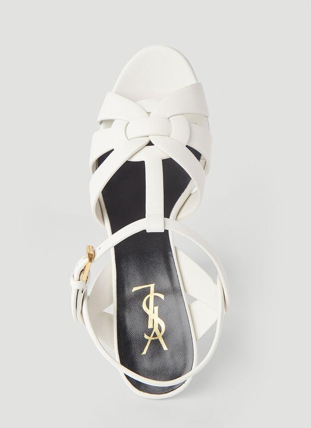 商品Yves Saint Laurent|Tribute Heeled Sandals in White,价格¥6914,第6张图片详细描述