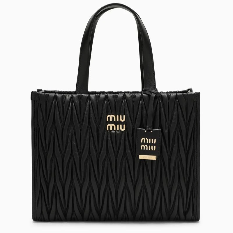 商品Miu Miu|Black quilted nappa leather bag,价格¥14182,第1张图片