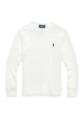 商品Ralph Lauren|Lauren Childrenswear Boys 2 7 Waffle Knit Cotton Long Sleeve T Shirt,价格¥137,第1张图片