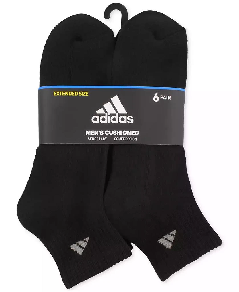 商品Adidas|Men's Cushioned Quarter Extended Size Socks, 6-Pack,价格¥99,第2张图片详细描述