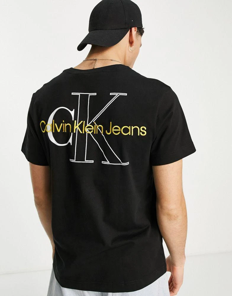 商品Calvin Klein|Calvin Klein Jeans monogram logo back print boxy fit t-shirt in black,价格¥411,第1张图片