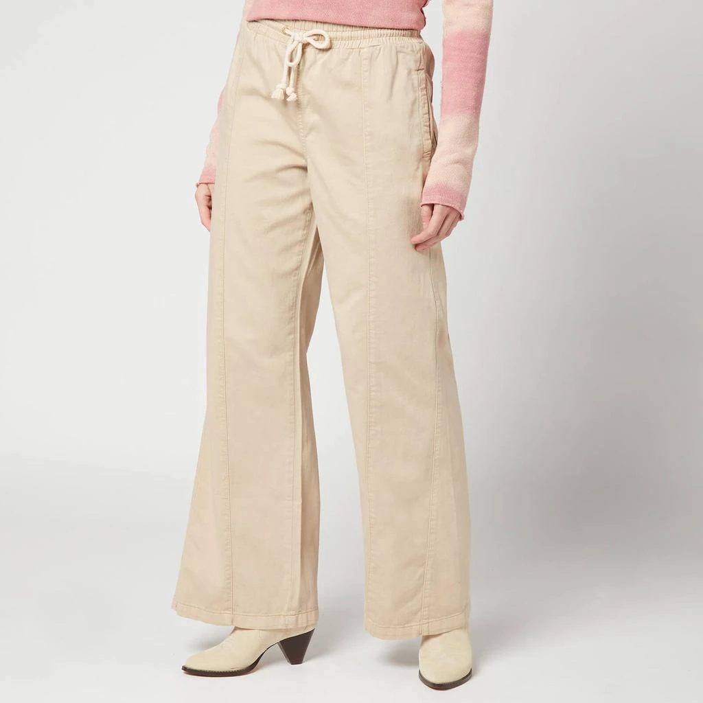 商品Free People|Free People Women's Denim Track Pants - Stone,价格¥70,第1张图片