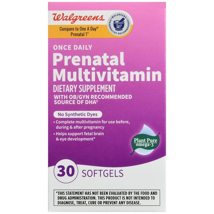 商品Walgreens|Once Daily Prenatal Multivitamin Softgels (30 days),价格¥133,第2张图片详细描述