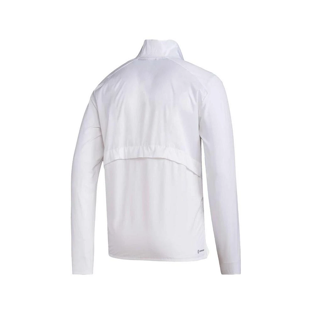 商品Adidas|Men's White Washington Huskies Sideline AEROREADY Raglan Sleeve Quarter-Zip Jacket,价格¥636,第3张图片详细描述