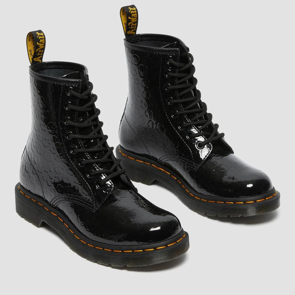 商品Dr. Martens|DR. MARTENS WOMEN'S 1460 PATENT LAMPER 8-EYE BOOTS - BLACK LEOPARD,价格¥903,第2张图片详细描述