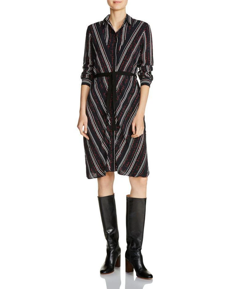 商品Maje|Regga Stripe-and-Lettering Print Shirt Dress,价格¥1463,第1张图片
