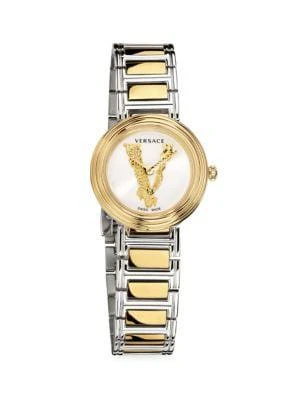 商品Versace|28MM Two Tone Stainless Steel Bracelet Watch,价格¥3731,第5张图片详细描述