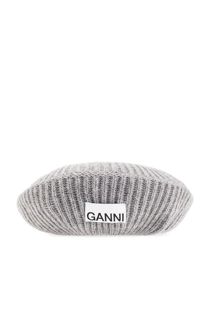 商品Ganni|Ganni Logo Patch Ribbed Knit Hat,价格¥600,第1张图片